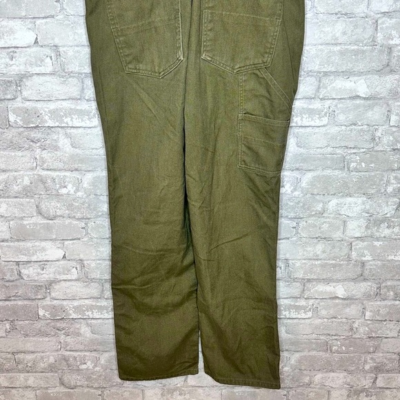 Woven Olive Green Women's Overalls Jumpsuit - Picture 9 of 15